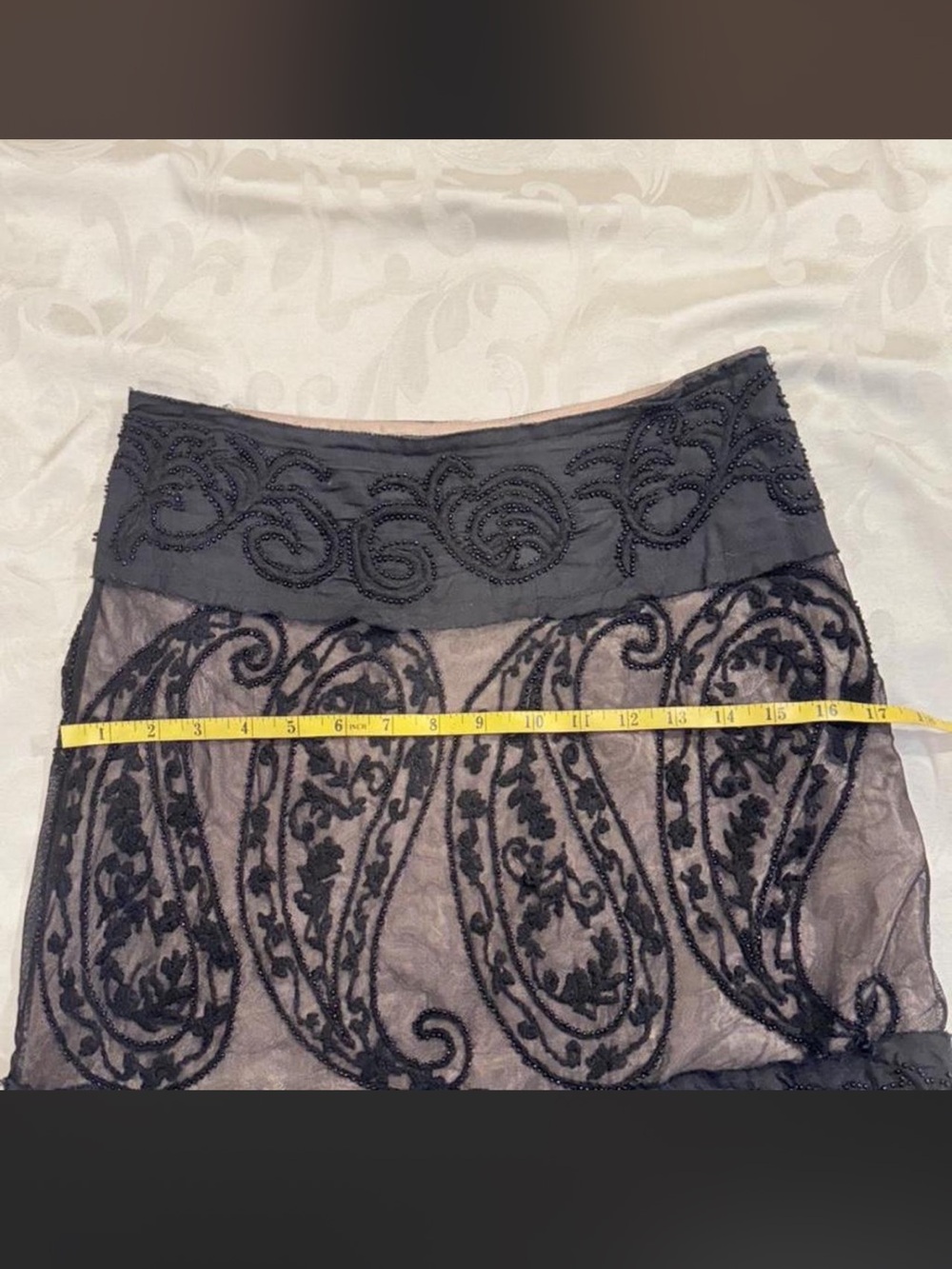 Vintage beaded Black maxi skirt - Picture 5 of 8